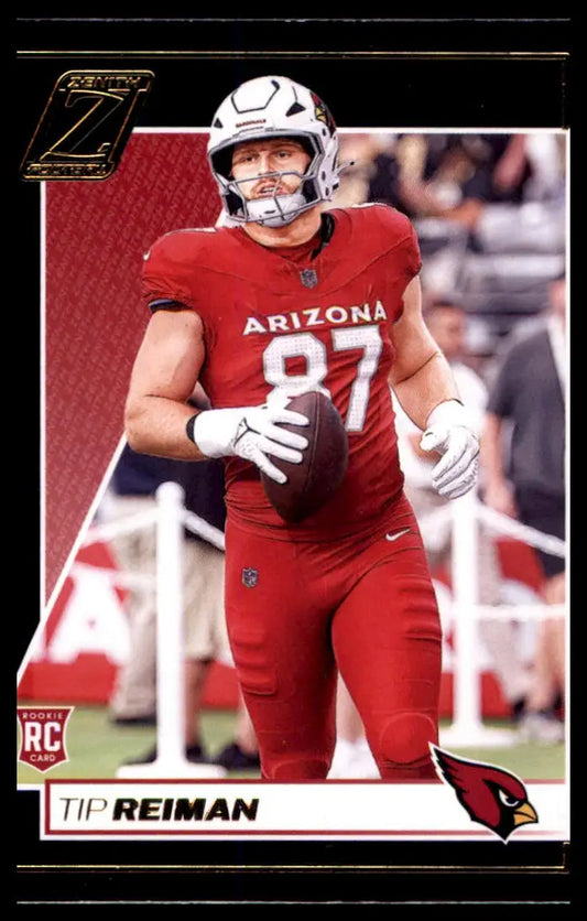 Tip Reiman football card from Panini Zenith Rookie 2024 Arizona Cardinals product
