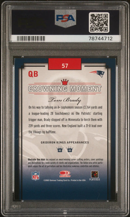 Graded Tom Brady football card from Donruss Gridiron Kings at Columbia Hobby