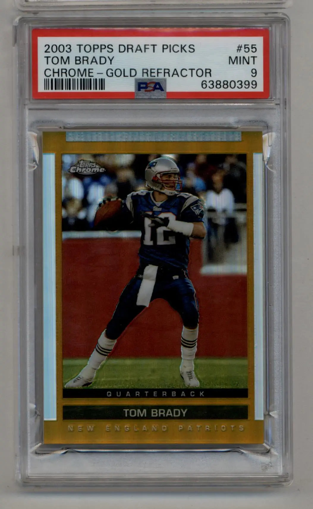 Tom Brady 2003 Topps Draft Picks Chrome Gold Refractor PSA 9 Mint - Singles