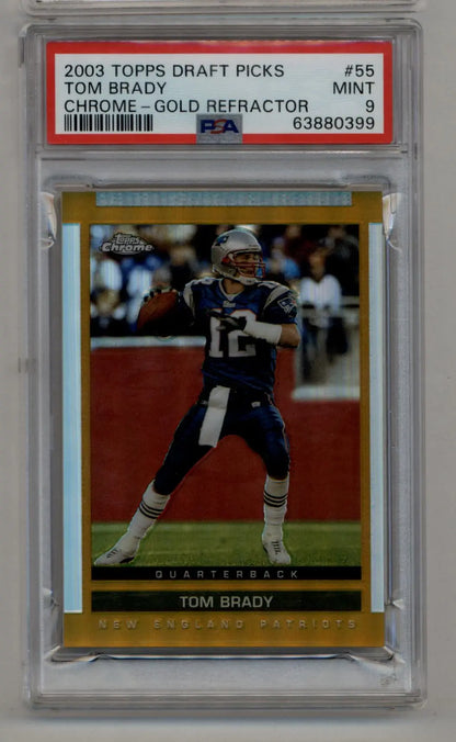 Tom Brady 2003 Topps Draft Picks Chrome Gold Refractor PSA 9 Mint - Singles
