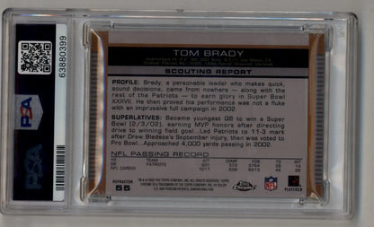 Tom Brady 2003 Topps Draft Picks Chrome Gold Refractor PSA 9 Mint - Singles