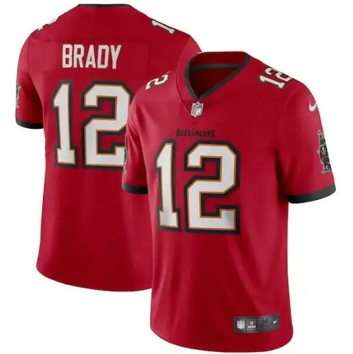Red Tom Brady Tampa Bay Buccaneers Nike Vapor Limited Jersey with number 12