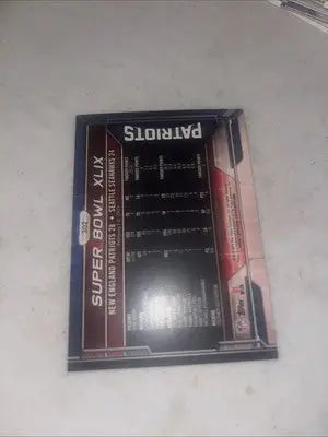 Tom Brady Topps 2015 Super Bowl Champions Trading Card featuring Super Bowl XLIX Patriots