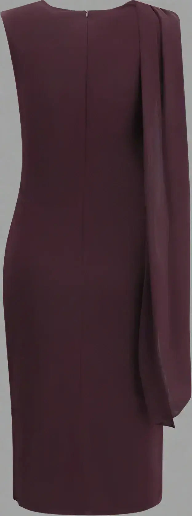 Deep plum jersey midi dress with single draped sleeve in TOM FORD Jersey midi Dress with scarf