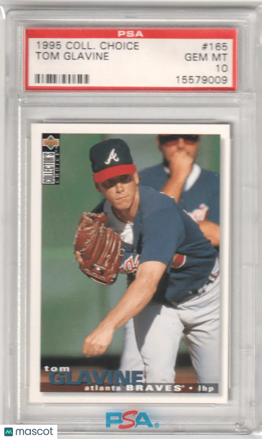 Graded Tom Glavine baseball card from Upper Deck 1995 Collector’s Choice by Columbia Hobby