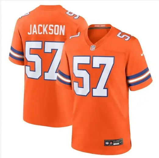 Orange Denver Broncos Tom Jackson 1977 throwback game jersey with number 57