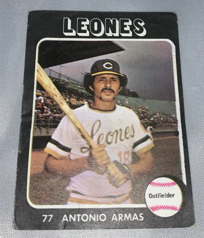 Tony Antonio Armas 1975 Topps Leones del Caracas Venezuela Baseball Sticker #77 - Baseball Sticker