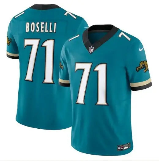 Teal Tony Boselli Jaguars Nike throwback vapor jersey with number 71 and Boselli on back
