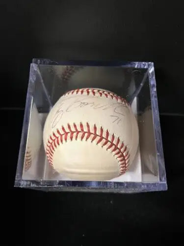 Tony Boselli Signed OMLB Baseball in display case, Jacksonville Jaguars NFL HOF memorabilia