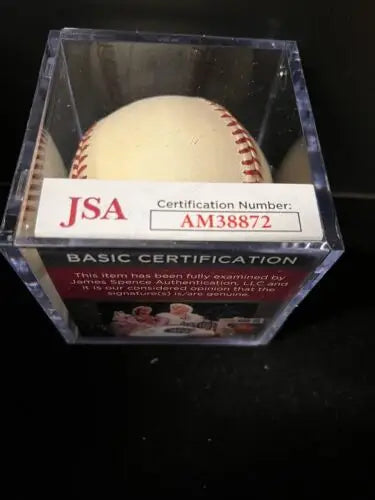 Tony Boselli Signed OMLB Baseball in JSA Certified Case Jacksonville Jaguars NFL HOF