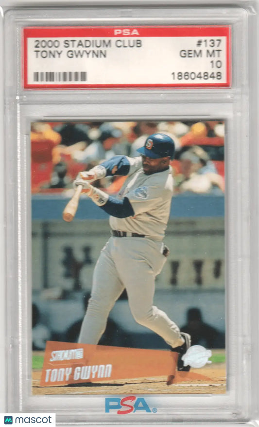 Graded Tony Gwynn baseball card from Topps Stadium Club in PSA 10 Gem Mint at Columbia Hobby