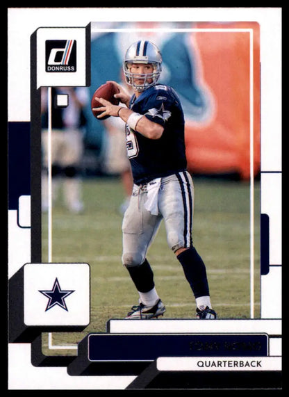 Football trading card featuring Tony Romo from 2022 Donruss Dallas Cowboys product