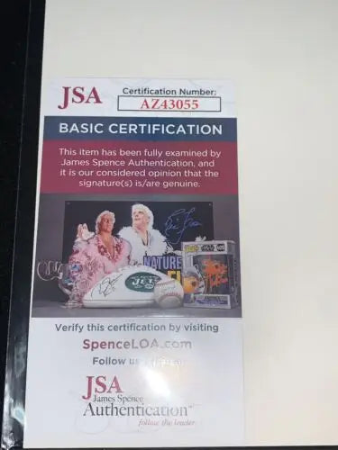 JSA authentication certificate for Tony Tolbert Dallas Cowboys signed 8x10 photo