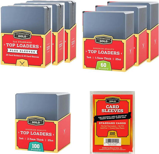 Cardboard Gold Card Protectors in Toploader Collector Bundle for optimal card protection
