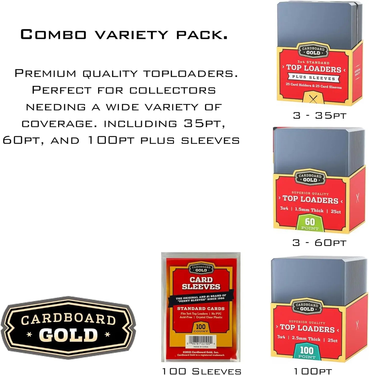 Toploader Collector Bundle for card protection with sleeves in various thicknesses