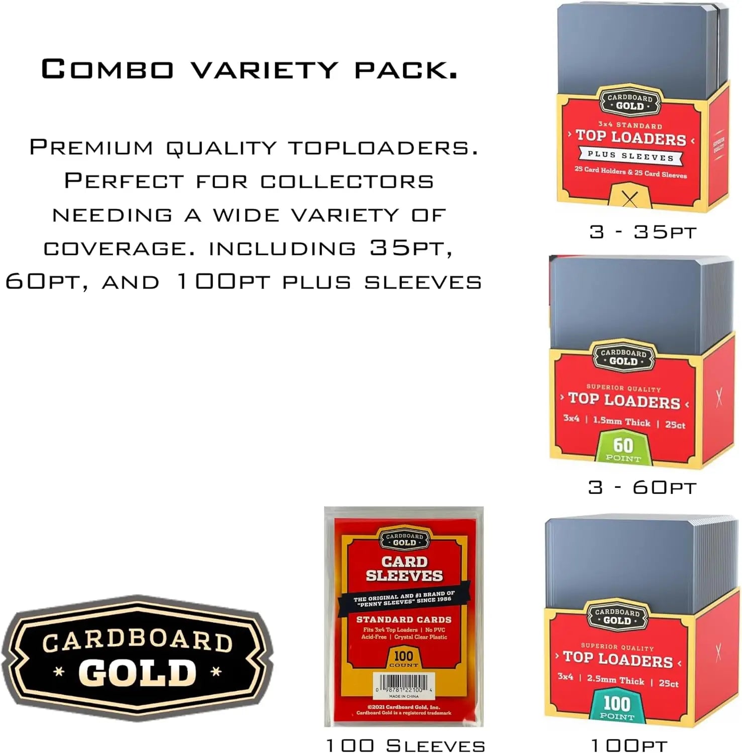 Toploader Collector Bundle for card protection with sleeves in various thicknesses