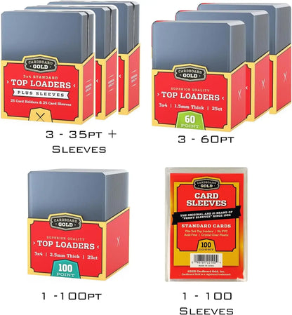 Cardboard Gold card protectors in Toploader Collector Bundle for ultimate card protection