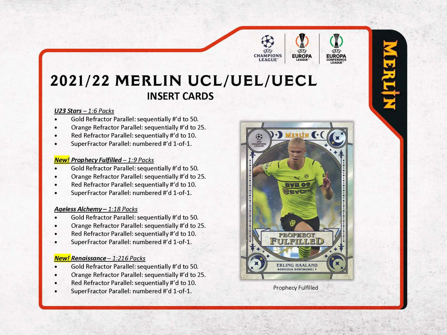 Guide to insert cards and parallels in Topps 2021-22 Merlin Chrome UEFA Champions League collection