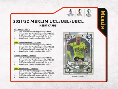 Guide to insert cards and parallels in Topps 2021-22 Merlin Chrome UEFA Champions League collection