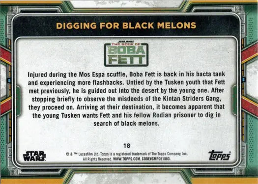 Purple parallel trading card featuring a scene from The Book of Boba Fett series