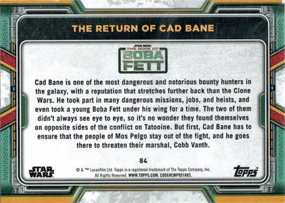 Red parallel trading card of Cad Bane from Star Wars: The Book of Boba Fett