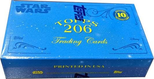 Blue box of Star Wars trading cards from 2006 in Topps 2022 Star Wars T206 Pack Box