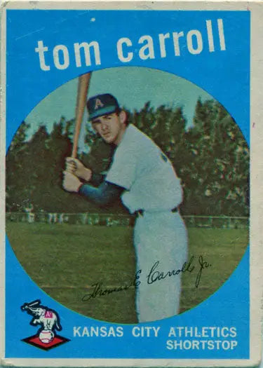 Vintage Topps Baseball 1959 Base Card 513 Tommy Carroll from Kansas City Athletics trading cards