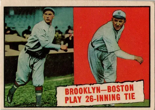Vintage Topps Baseball 1961 Base Card from Baseball Thrills Brooklyn Boston Play collection