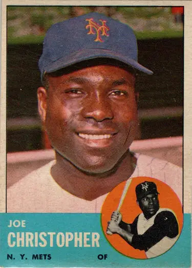 Vintage Topps Baseball 1963 Joe Christopher base card for collectible sports memorabilia