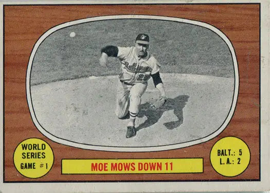 Vintage Topps Baseball 1967 Base Card featuring a pitcher in World Series Game action
