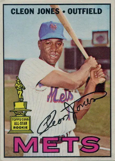 Topps Baseball 1967 Base Card 165 featuring Cleon Jones in batting stance