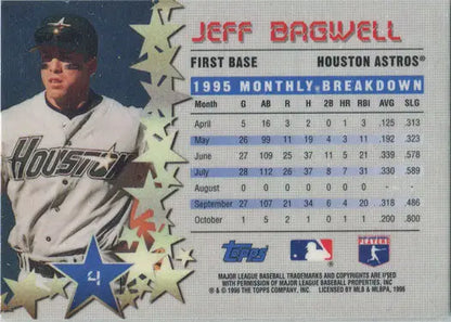 Houston Astros player Jeff Bagwell Topps Baseball star power sparkle insert card