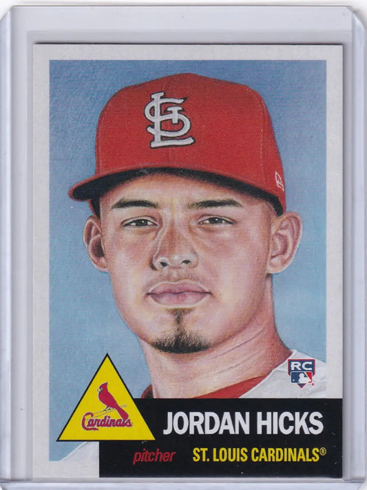 Baseball card of Jordan Hicks from TOPPS BASEBALL LIVING SET featuring St. Louis Cardinals
