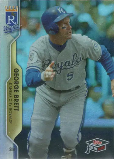 Baseball player in Kansas City Royals uniform on Topps Greats Foil Card TCG-15 George Brett