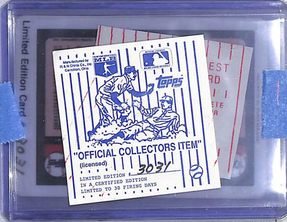 Nolan Ryan Texas Rangers baseball card in protective case from Topps Porcelain 1989