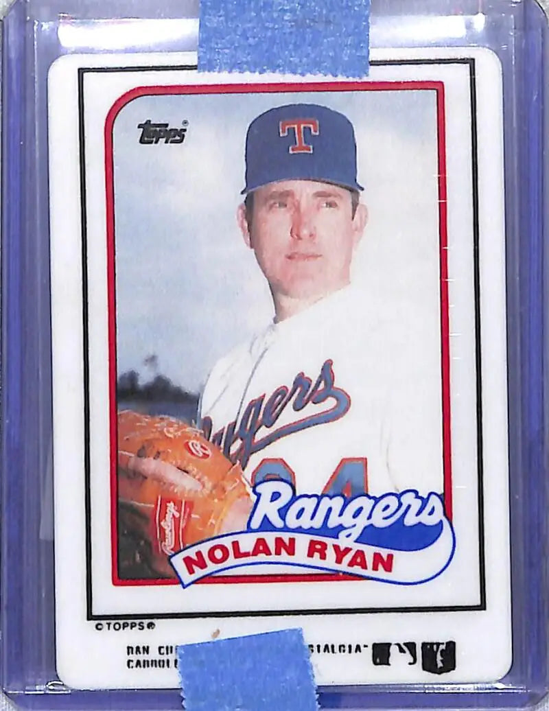 Nolan Ryan Texas Rangers Topps Porcelain 1989 replica baseball card