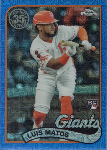 Baseball card of San Francisco Giants player in chrome silver Topps Series 1 design