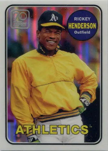 Rickey Henderson baseball card from Topps Series Two Baseball 2021 Chrome series two