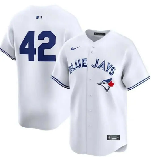 White Toronto Blue Jays Nike 2024 Jackie Robinson Day Home Limited Jersey with 42 on back