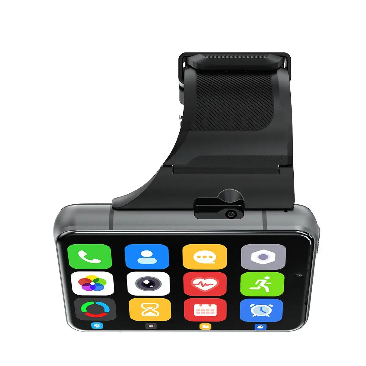 Black wearable device with IPS screen and 4G Android smartwatch for business days use