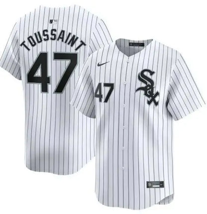 White pinstripe baseball jersey worn by Touki Toussaint for Chicago White Sox Nike Home limited edition
