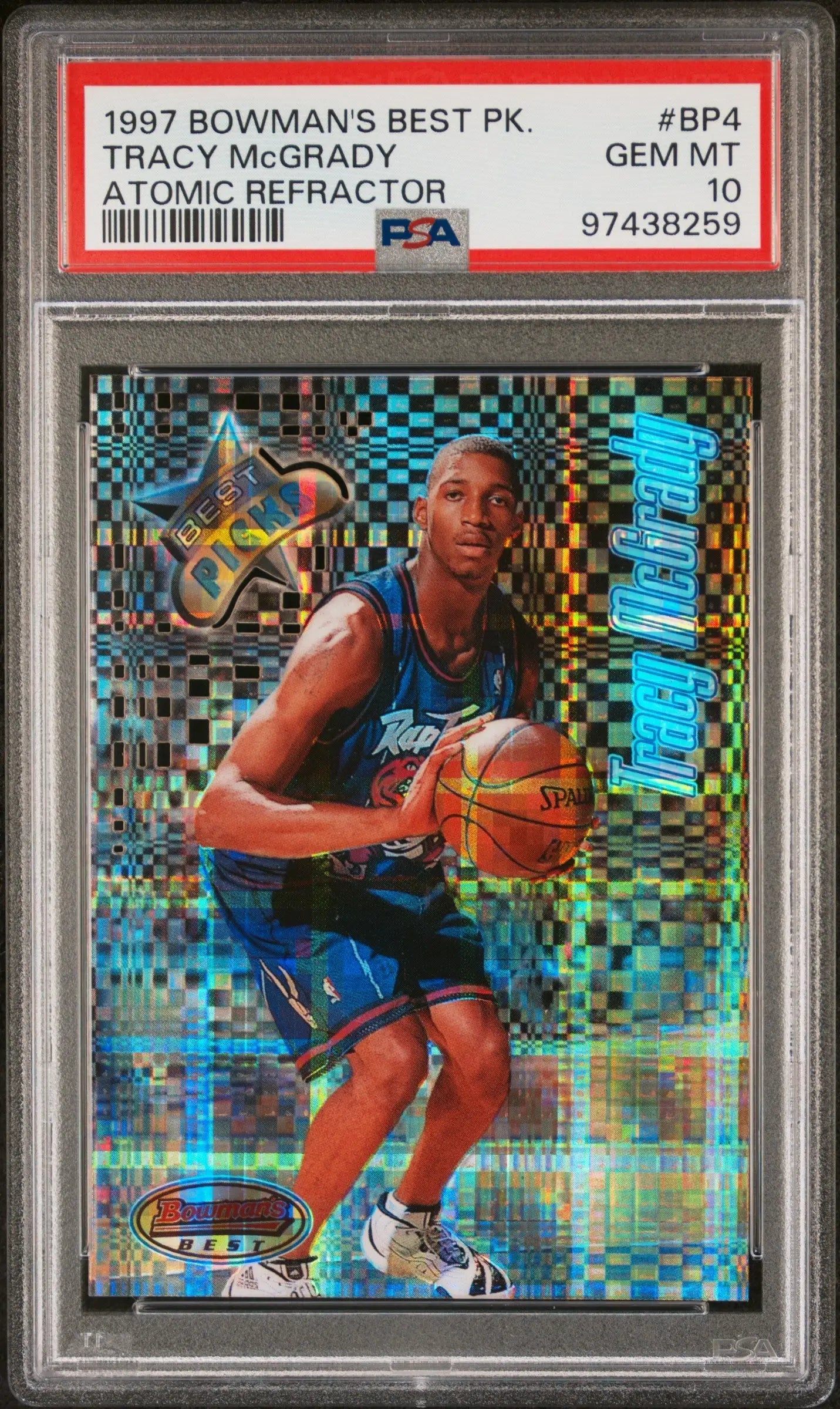 Tracy McGrady 1997 Bowmans Best Picks PSA 10 Gem Mint Atomic Refractor card