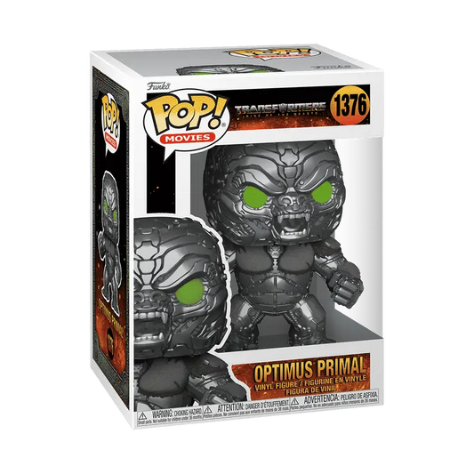 Optimus Primal Funko Pop! figure with glowing green eyes and dark metallic armor