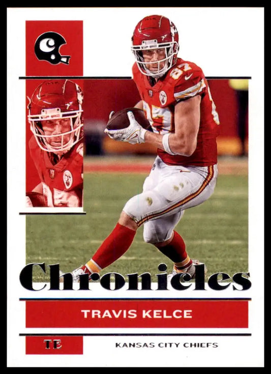 Travis Kelce football card from Panini Chronicles 2021 Kansas City Chiefs product