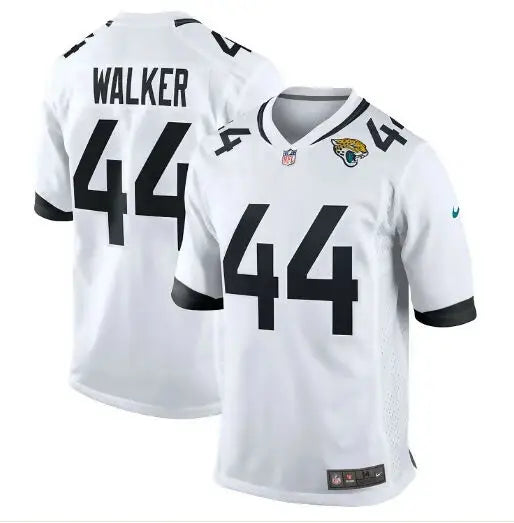 White and black Jacksonville Jaguars Nike player game jersey with number 44