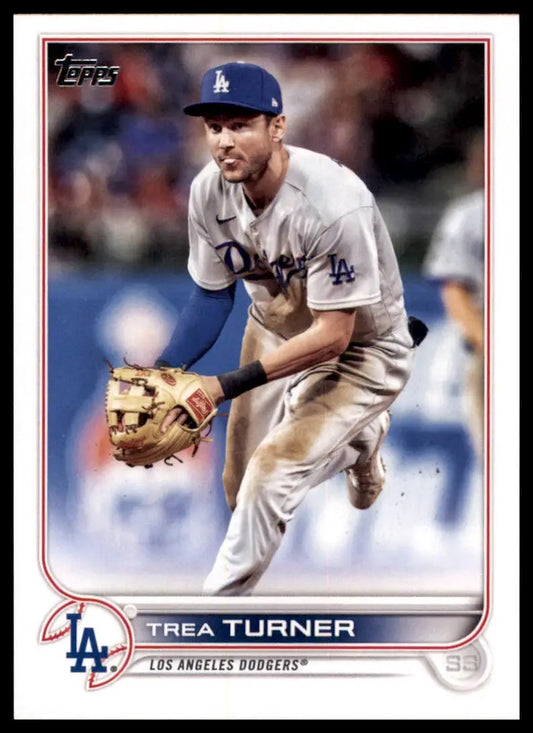 Trea Turner baseball card from 2022 Topps #550 Los Angeles Dodgers collection