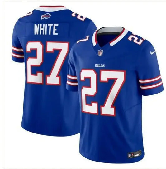 Blue Buffalo Bills Nike Vapor FUSE Limited Jersey with White Bills 27 on front and back