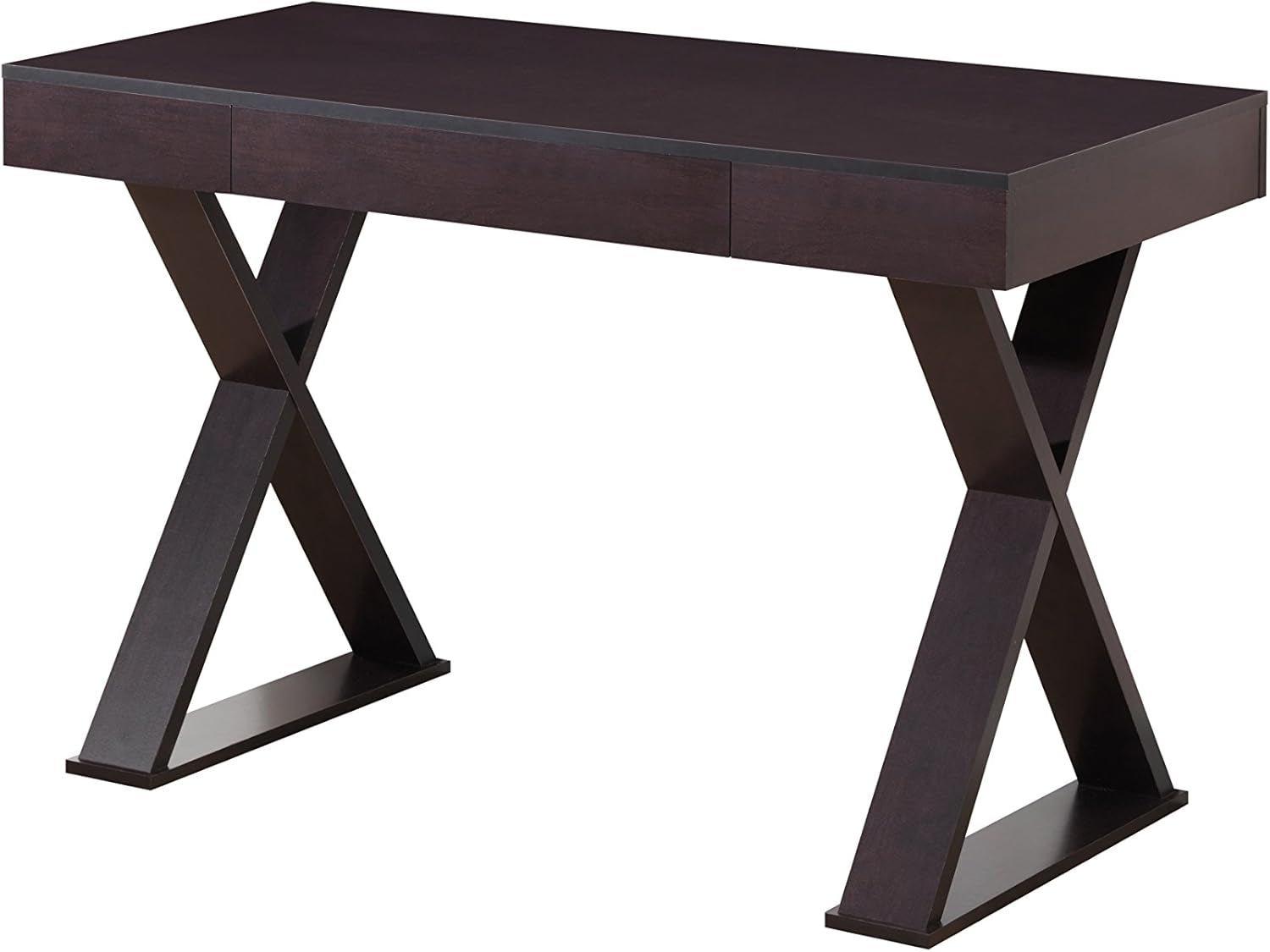 Trendy Espresso Writing Desk with Drawer and Storage-4
