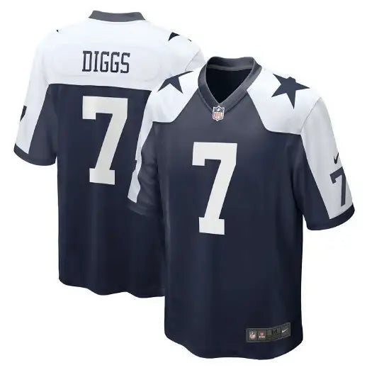 Navy blue and white Trevon Diggs Dallas Cowboys Nike Alternate Game Jersey with number 7