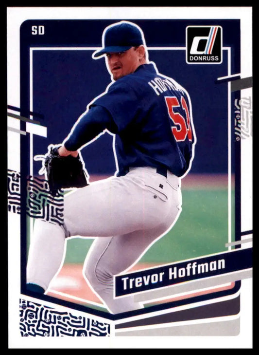 Trevor Hoffman baseball card from 2023 Donruss series featuring San Diego Padres player